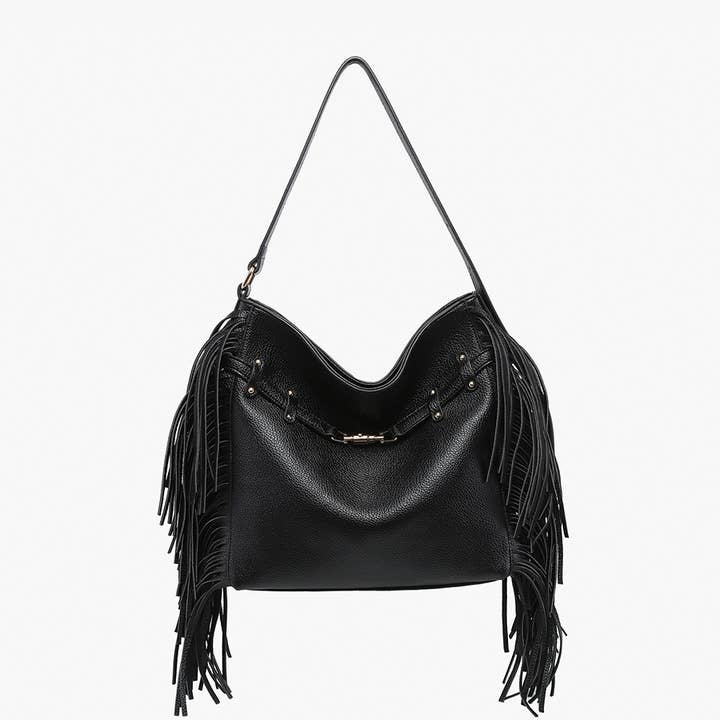 Jen & Co. - Wholesale Satchel - Women's - M2529 Eva Side Fringe Satchel w/ Decorative Closure2
