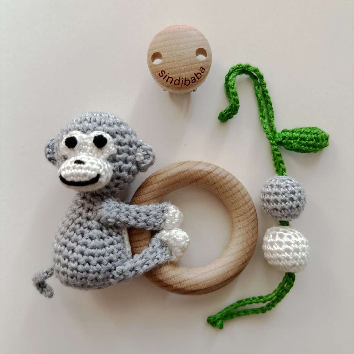SindiBaba - Wholesale Classic Toy - Kids - Charlie monkey 3in1 hanging toy in grey4