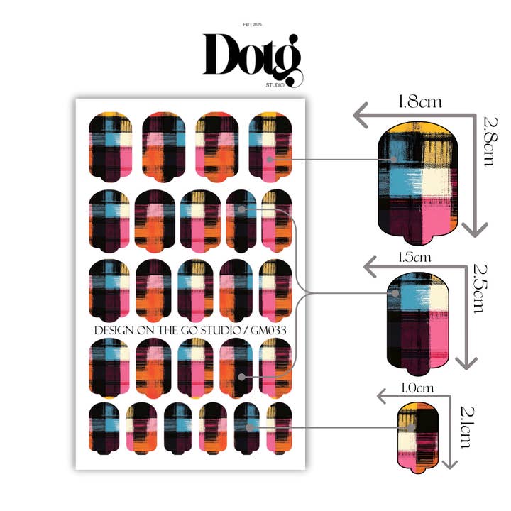Design on The Go Studio - Wholesale Nail art/decal - Grunge Plaid Nail Wraps DIY Manicure & Pedicure Stickers5