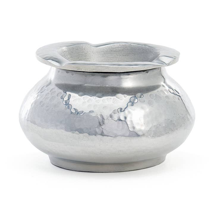 Handmade Moroccan Aluminum Chrome Smokeless Ashtray With Lid for wholesale by Yemma Goods
