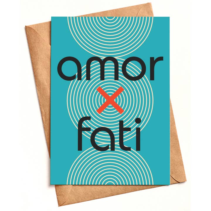 Amor Fati - Stoic Philosophy Greeting Card for wholesale by Typeset Studio