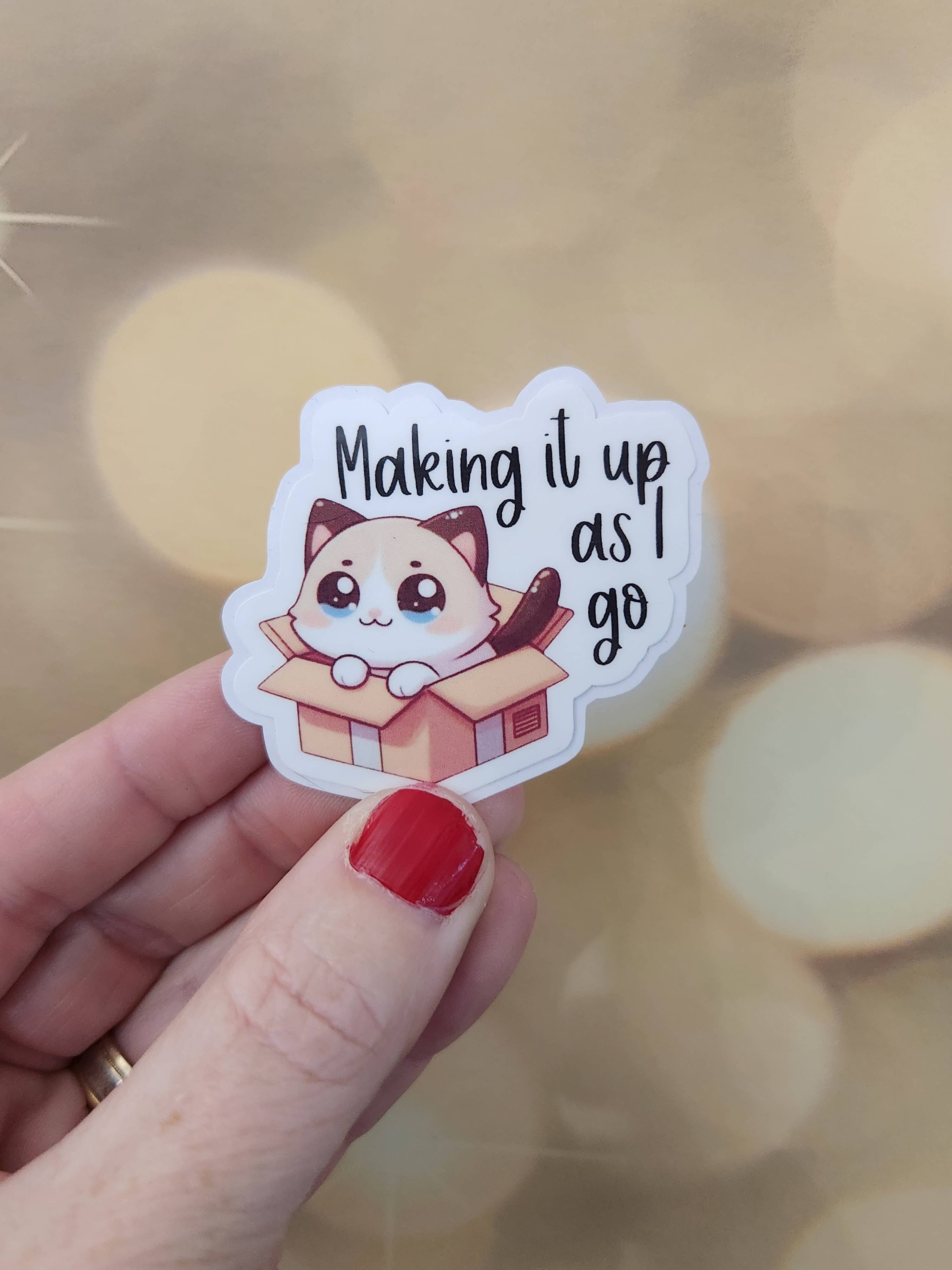 Blu Butterfly Stickers - Vente Autocollant - Autocollant de chat dans une boîte, inspirant1