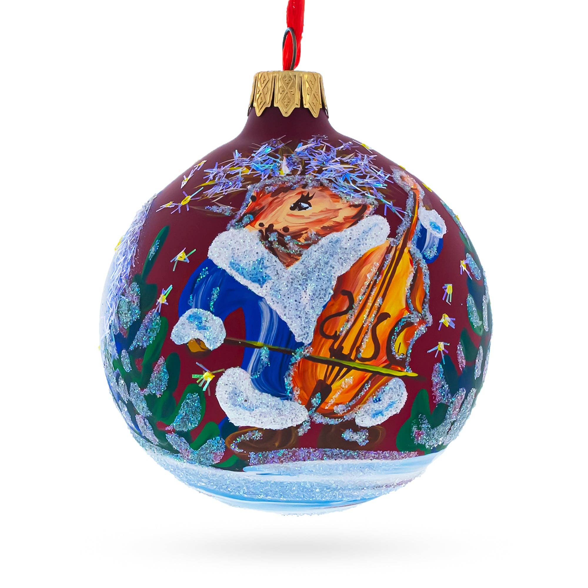 BestPysanky – wholesale Prydnad – Igelkott som sjunger serenad med cello glasprydnad0