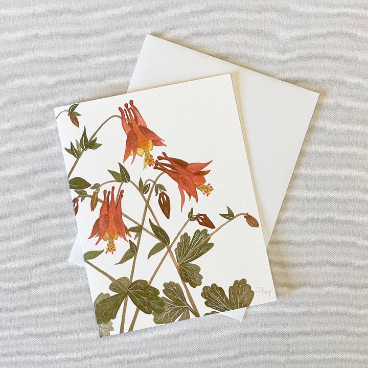 Columbine Notecard for wholesale by Broad Bloom