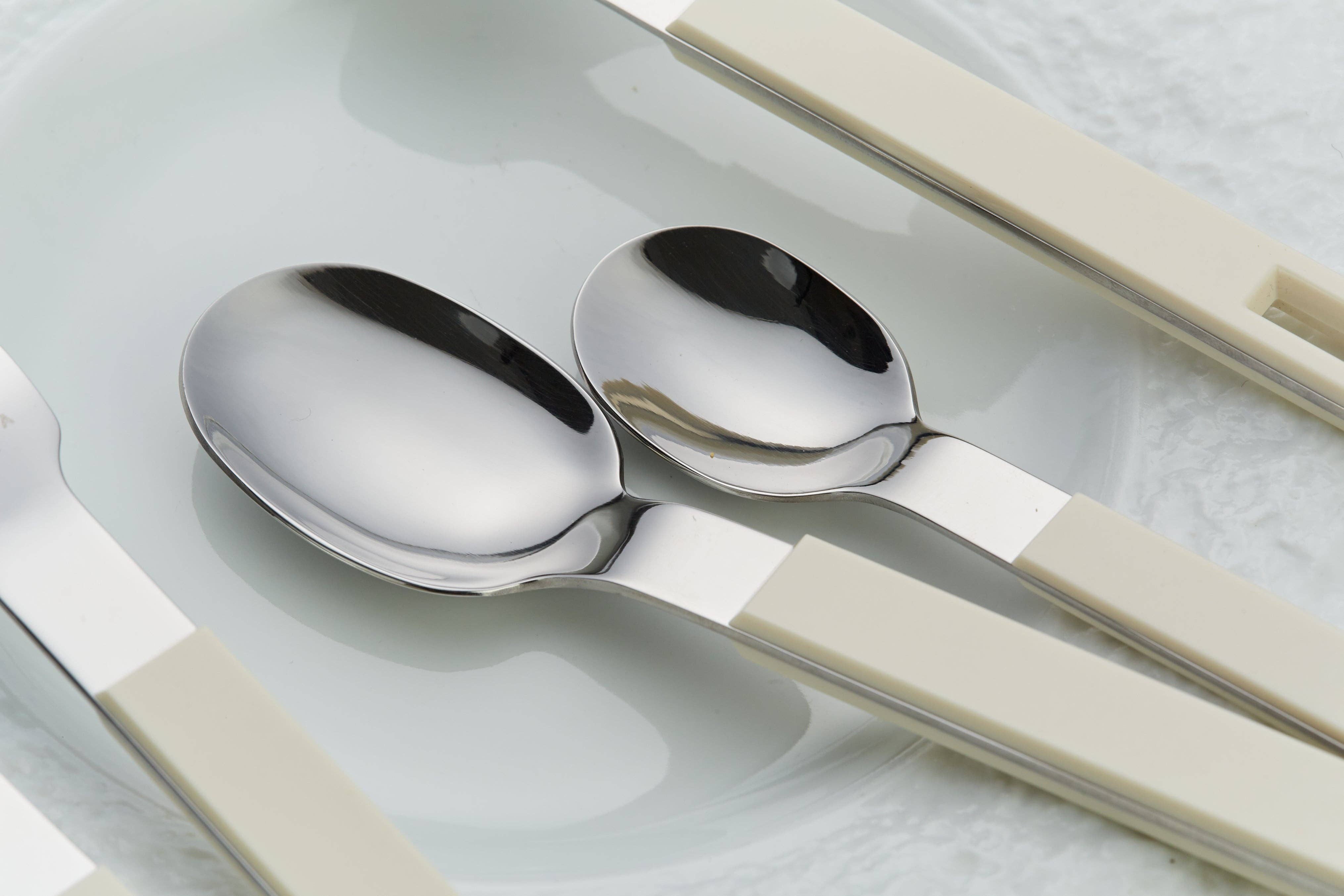 ANNOVA - Wholesale Flatware Set - ANNOVA Block Handle Silverware Set 20 Pieces Color Modern Style Flatware20