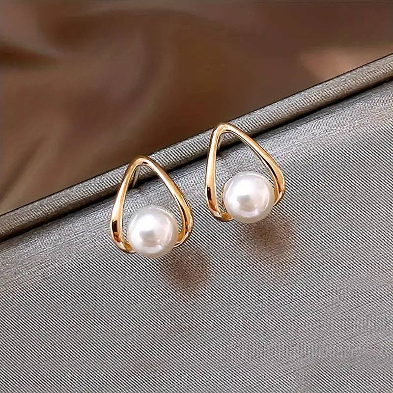 Huis Van Merken - Wholesale Dangle Earrings - Pearl Stud Earrings Women French Drop Copper Post4
