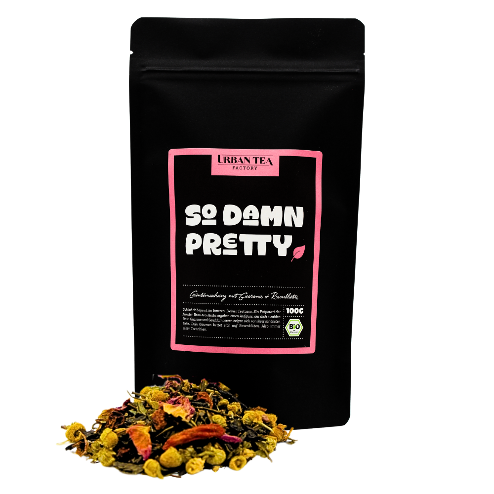 Urban Tea Factory - Wholesale Losse thee - So Damn Pretty - groene theemix met guarana en rozenblaadjes - 100 g - bio0