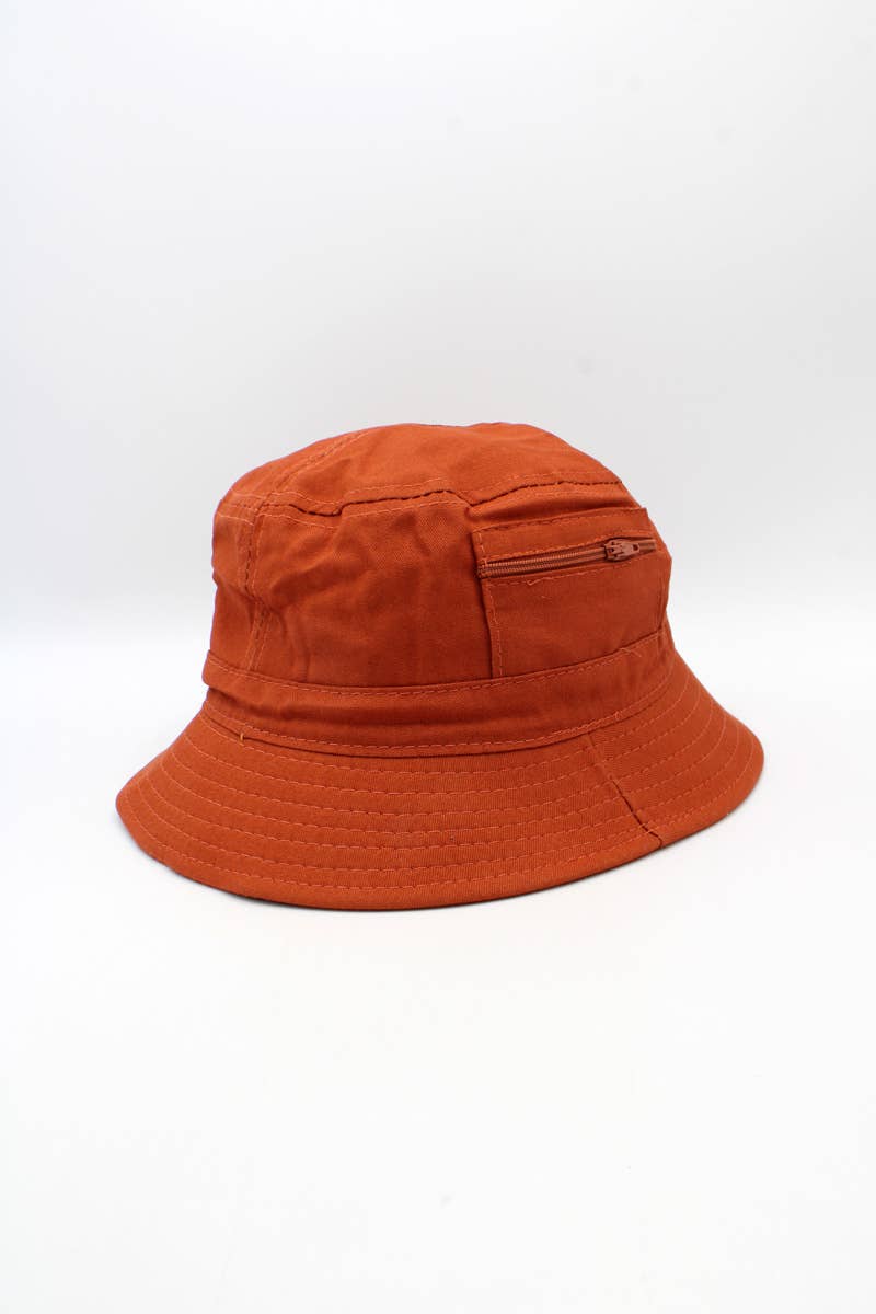 Hologramme Paris - Wholesale Bucket Hat - Unisex - Plain Cotton Classic Bucket Hat with Zip8