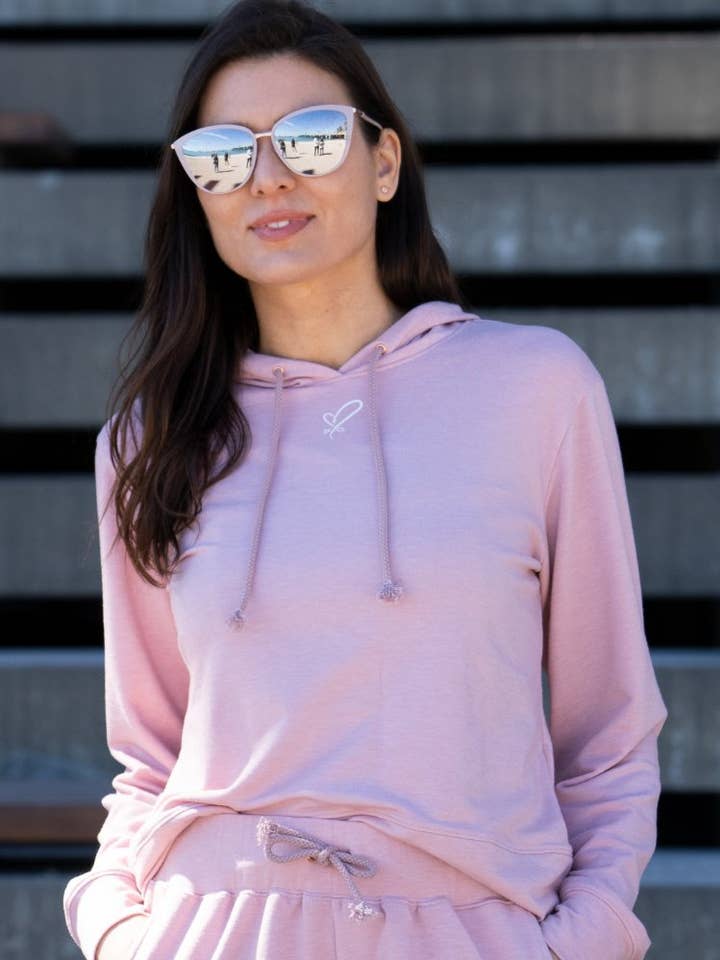 Felpa con cappuccio Arianna da donna - Malva pallido per la vendita all'ingrosso da parte di San Francisco City Lights