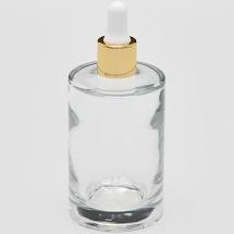 The Bottle Shoppe - Wholesale Essential Oil Holder - 3.4oz Deluxe Cylinder Glass Bottle with Gold Dropper3