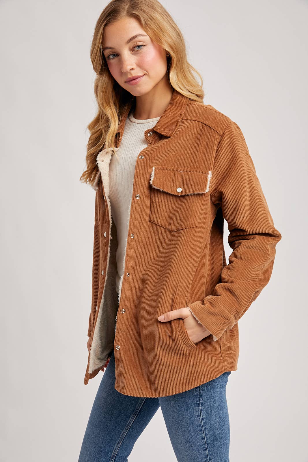 Bluivy - Wholesale Jacket - Women's - CORDUROY SHERPA-LINED JACKET4