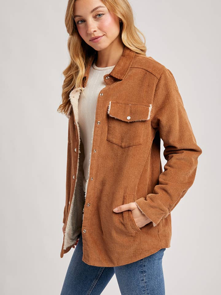 Bluivy - Wholesale Jacket - Women's - CORDUROY SHERPA-LINED JACKET4