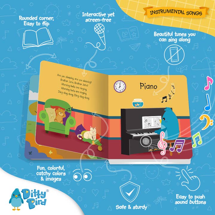Ditty Bird Australia - Wholesale Book - Kids - Ditty Bird Baby Musical Book: Instrumental Children's Songs