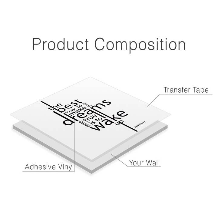 KUARKI - Venta al por mayor Vinilo/adhesivo de pared - Despierta, Paul Valery, Citas, Tipografía, Haz sueños4