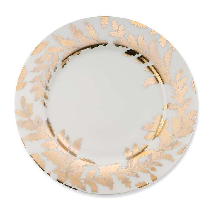 Gold Leaves Dinner Plate for wholesale by Chefanie