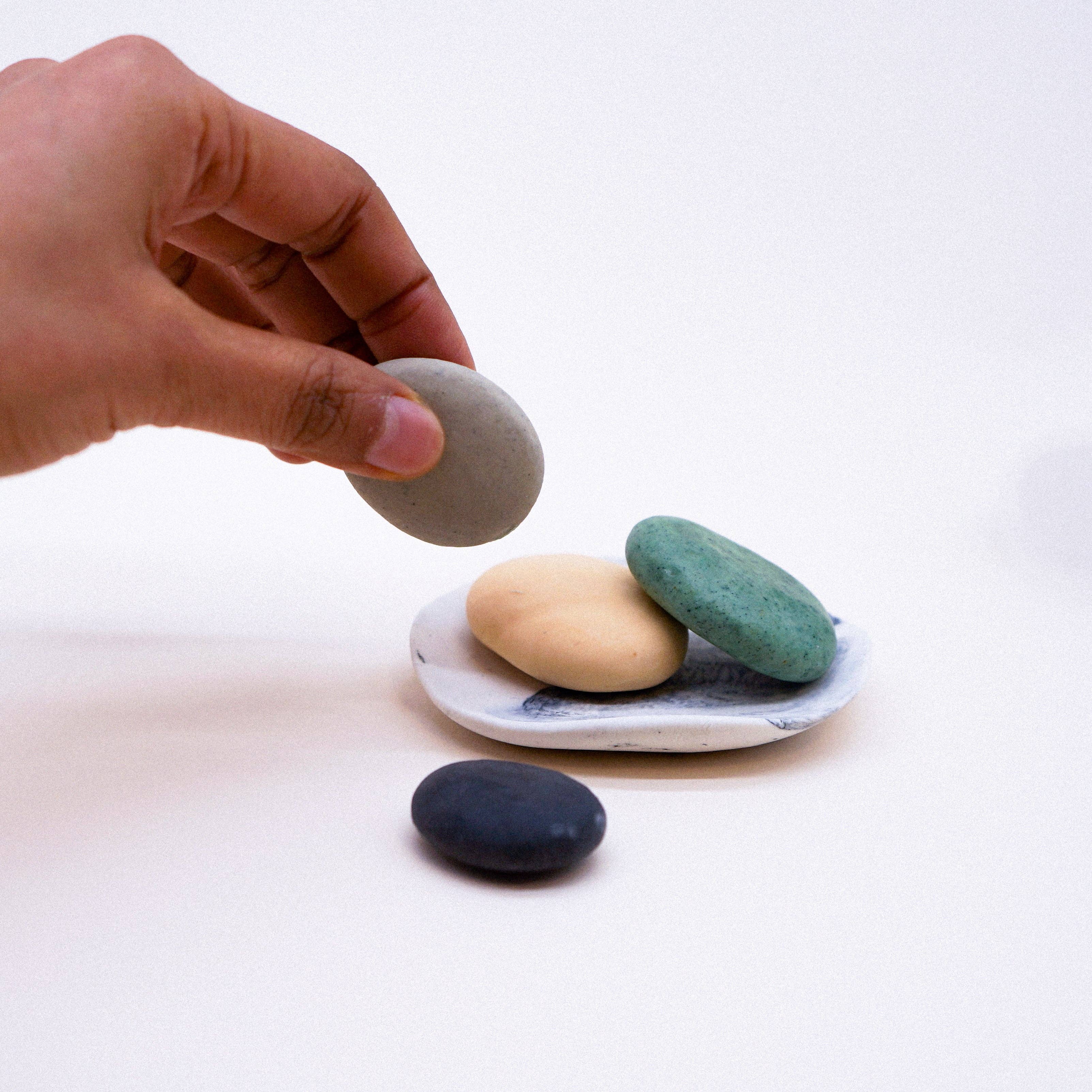 Hana Blossom – wholesale Bar Soap – Assorted 4 Handmade Pebble Soaps2