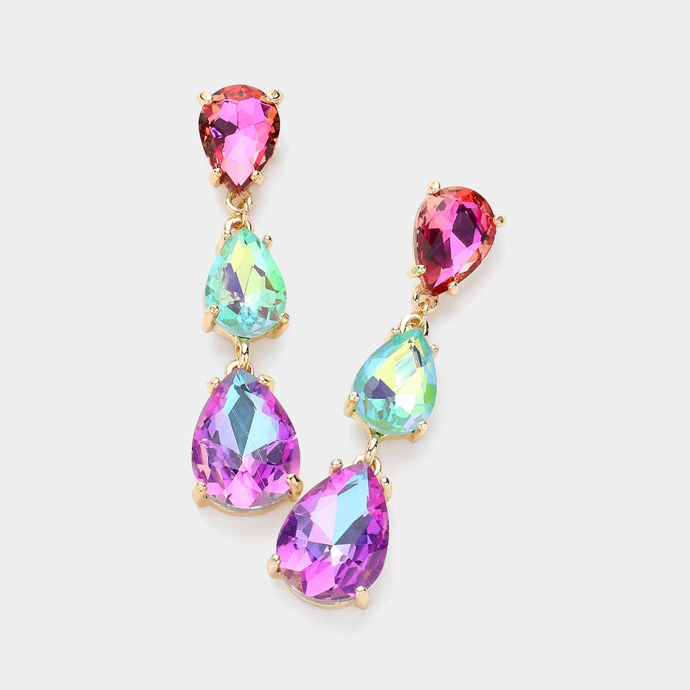 Sensibling Corp. - Vente Boucles d'oreilles pendantes - Boucles d'oreilles de soirée Teardrop Stone Link Dropdown22