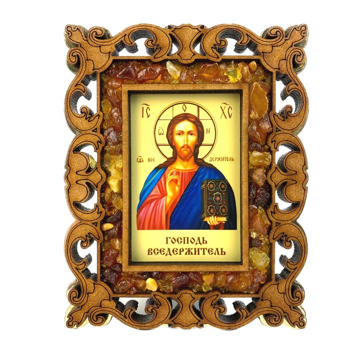 Jesus Christ Amber Icon – Handmade in Brooklyn, NY by KIZIMA for wholesale by KIZIMA