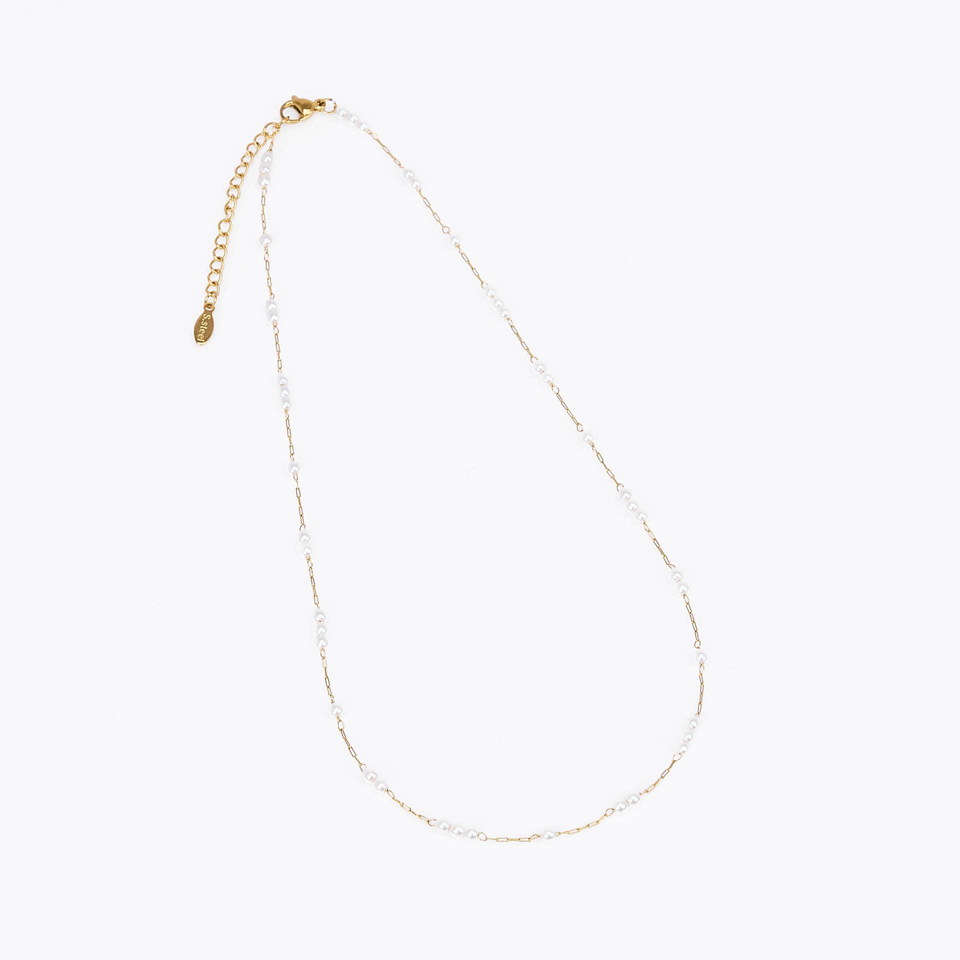 By Sookay - Wholesale Jewelry Stand & Display - Display of 30 chain necklaces, stainless steel & soft pearls3