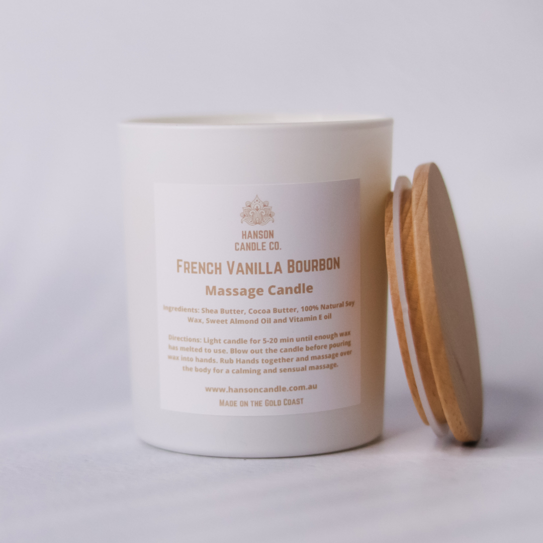 Hanson Candle Co. - Wholesale Jar/Filled Candle - Sensual Massage Candle - White1