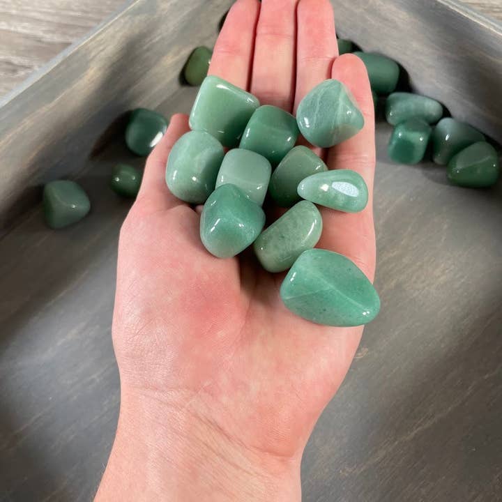 Green Aventurine Tumbled Stones – 1 lb Bulk Lot for Retail for wholesale by Keystone Crystals