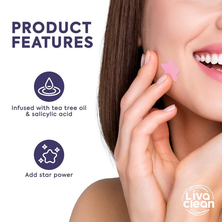 Livaclean - Wholesale Acne/Hydrocolloid Patch - 240 CT Superstar Pimple Patches Hydrocolloid Patch Spot Treatment with Salicylic Acid & Tea Tree Oil4