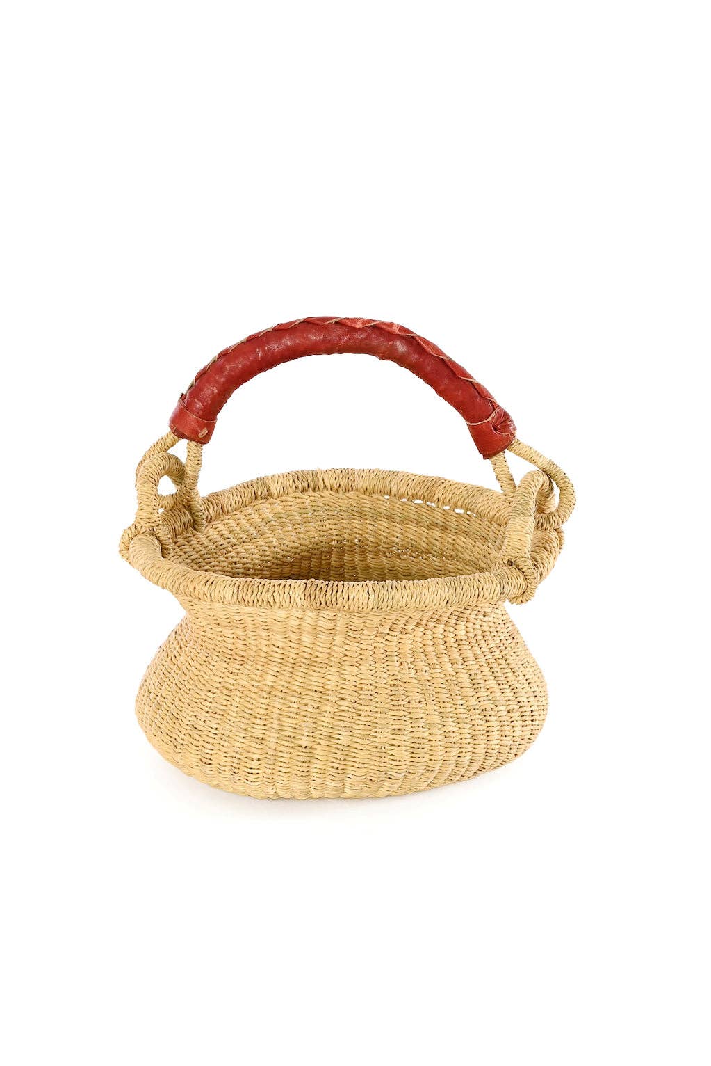 Swahili | AFRICAN MODERN - Wholesale Basket - Petite Natural Swing Basket - Leather Handle3