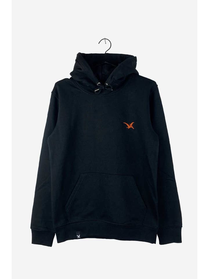 KREUZUEBER - Venta al por mayor Sudadera con capucha - Hombre - Sudadera dinosaurio unisex FLUGY negra