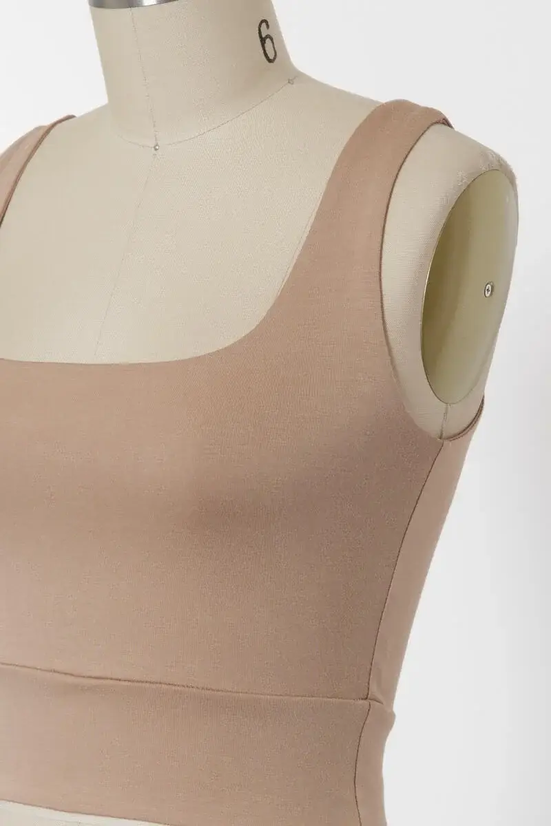 Final Touch - Wholesale Knit Top - Women's - Square Neck Fitted Crop Top - T1685916