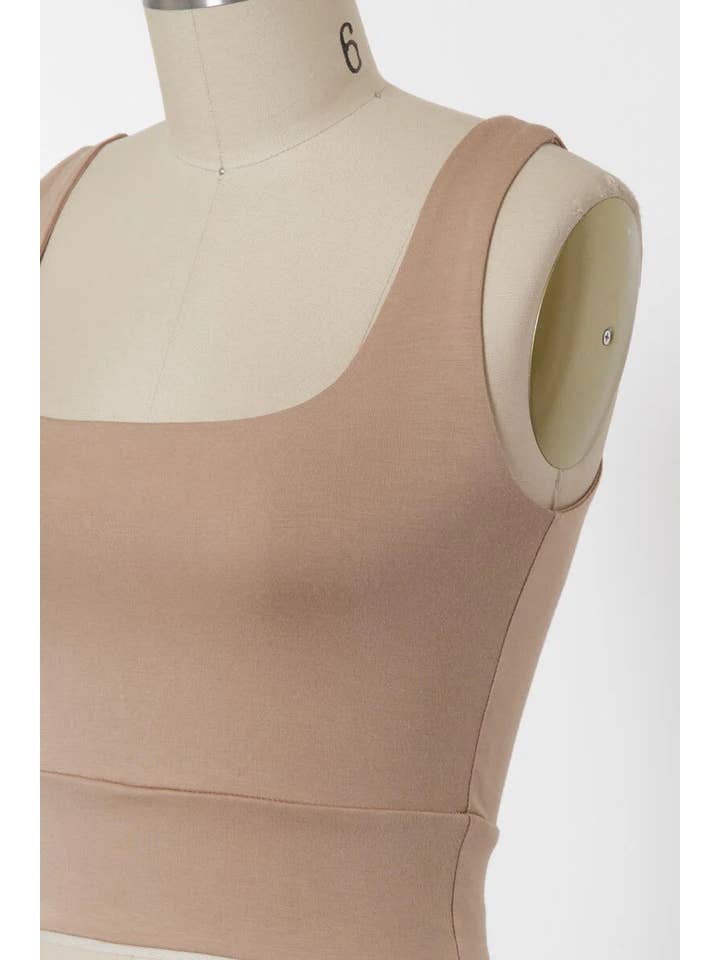 Final Touch - Wholesale Knit Top - Women's - Square Neck Fitted Crop Top - T1685916