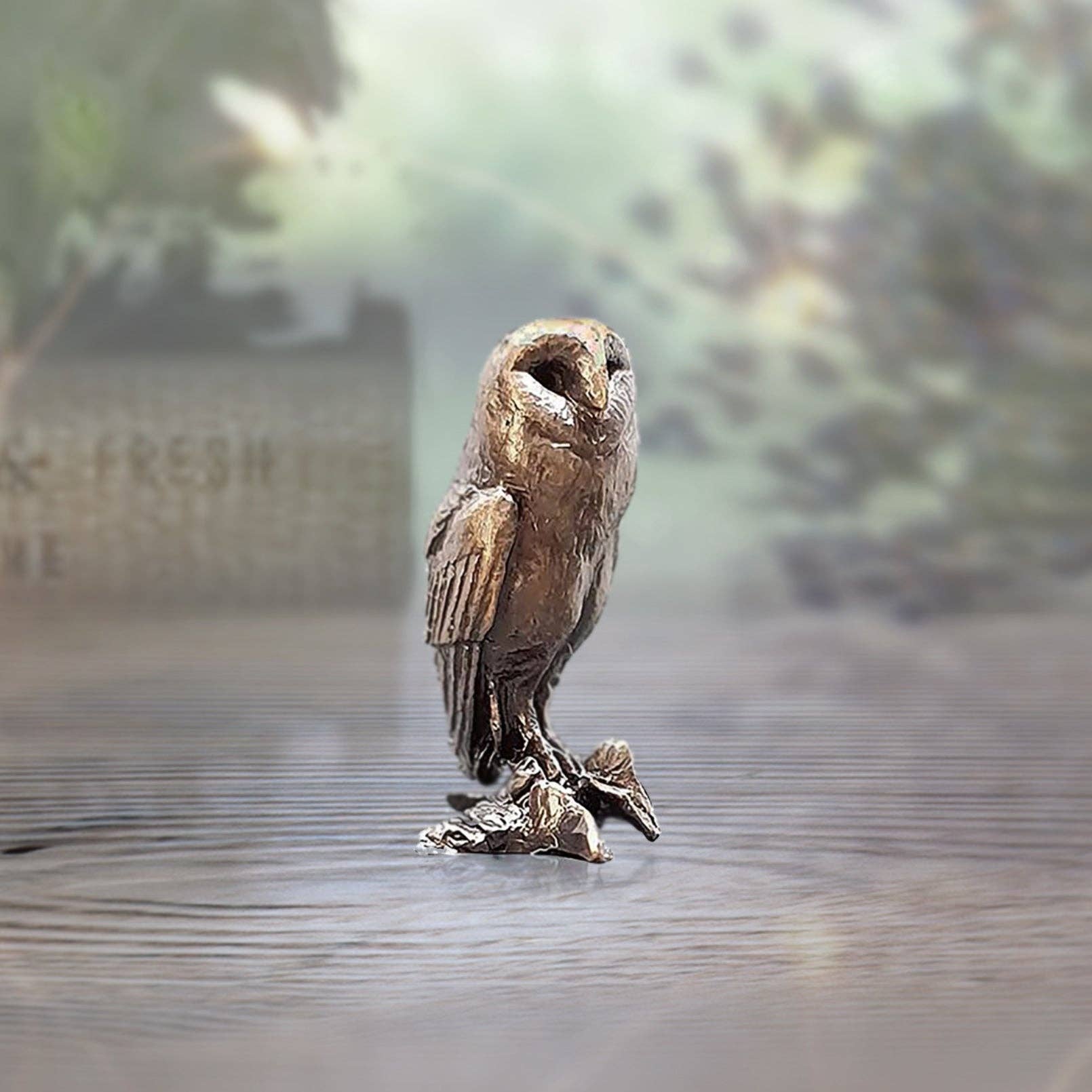 Richard Cooper Bronze - Venta al por mayor Figura decorativa - Búho común de bronce en miniatura Butler & Peach (2083)