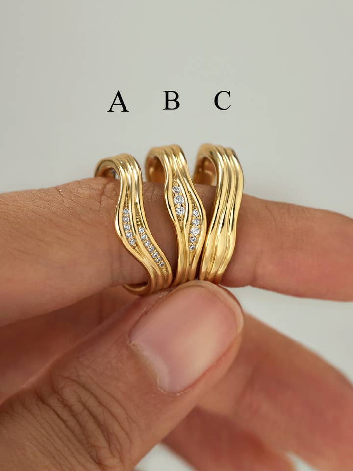 Bold Trendy Stackable Gold Ring for Women for wholesale by Shine Gallery
