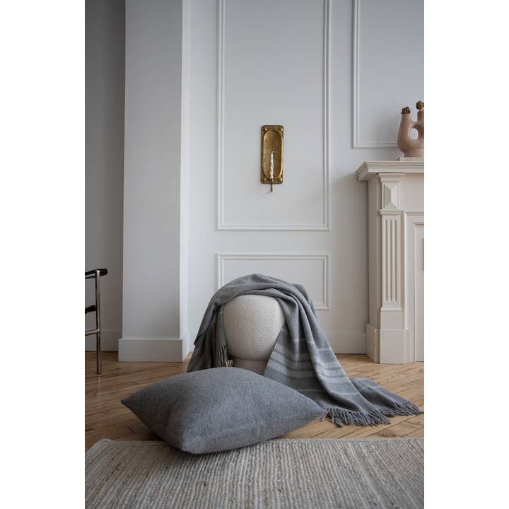 Linen Way Inc. - Wholesale Throw Blanket - Dublin Alpaca Wool Throw - Grey with Ivory Stripes2
