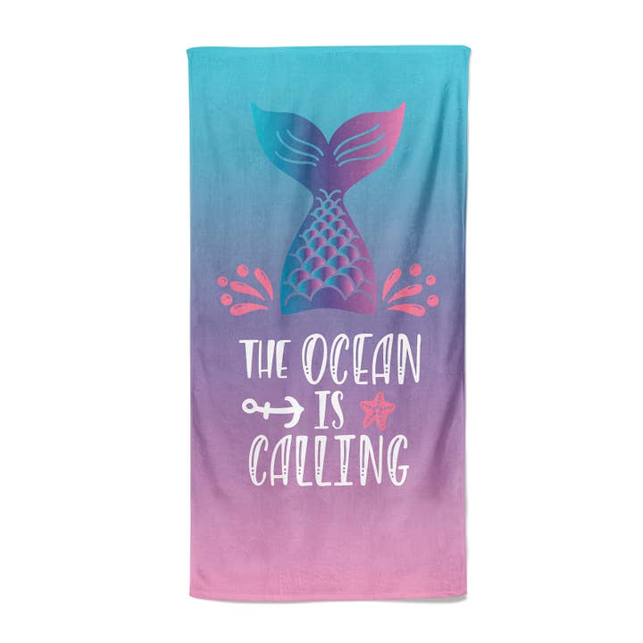 The Ocean Is Calling Meerjungfrau-Strandtuch für den Großhandel von NOSO Home