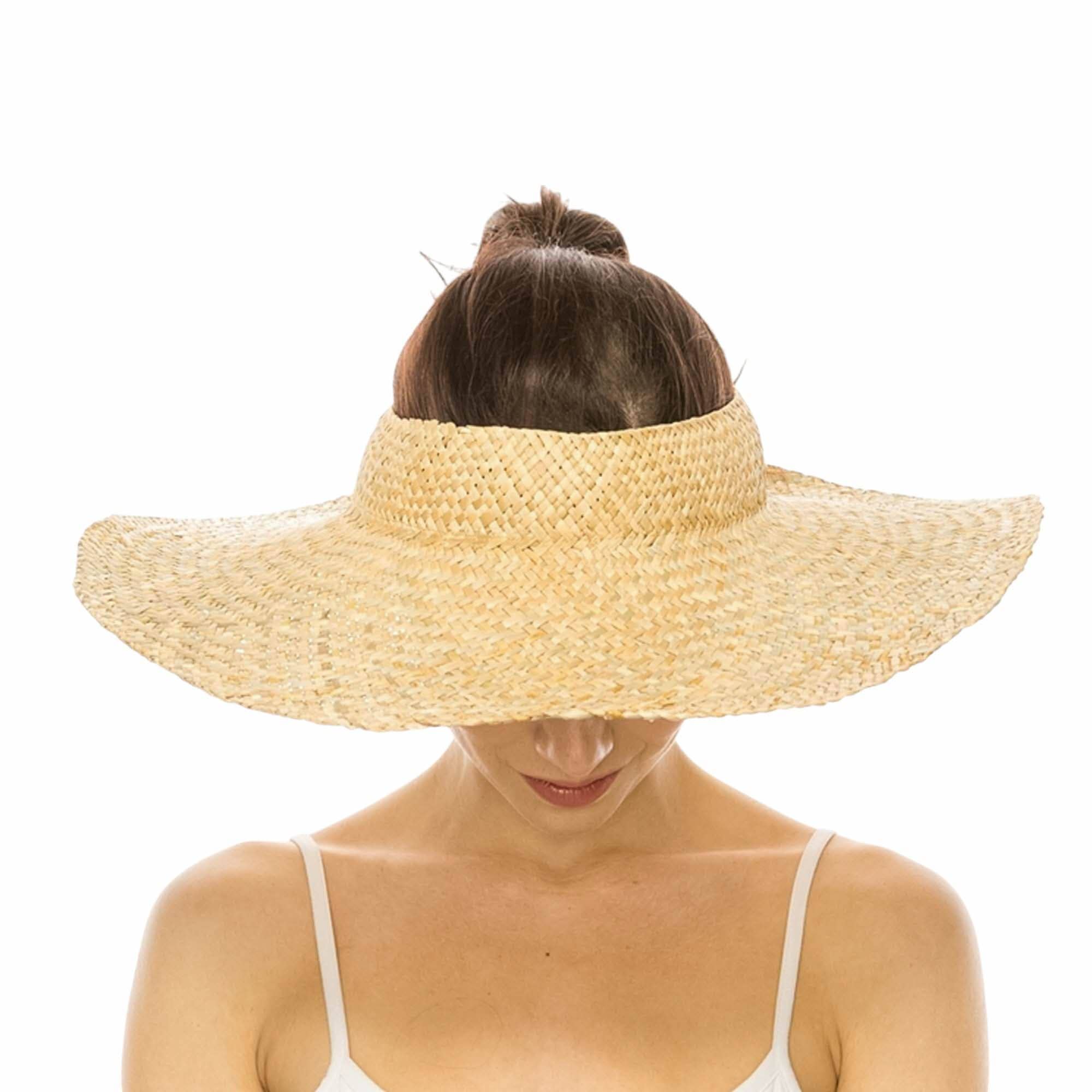 Queens INC - Vente Visière – femme - 🌿 Visière en Feuille de Palmier Sol Vista 🍃4