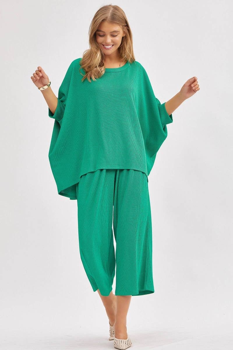 Dear Scarlett – Engroshandel Top- og buksesæt (IKKE Loungewear) - Dame – Solid Bluse + Bred Ben Sæt TRVSET-BALI18