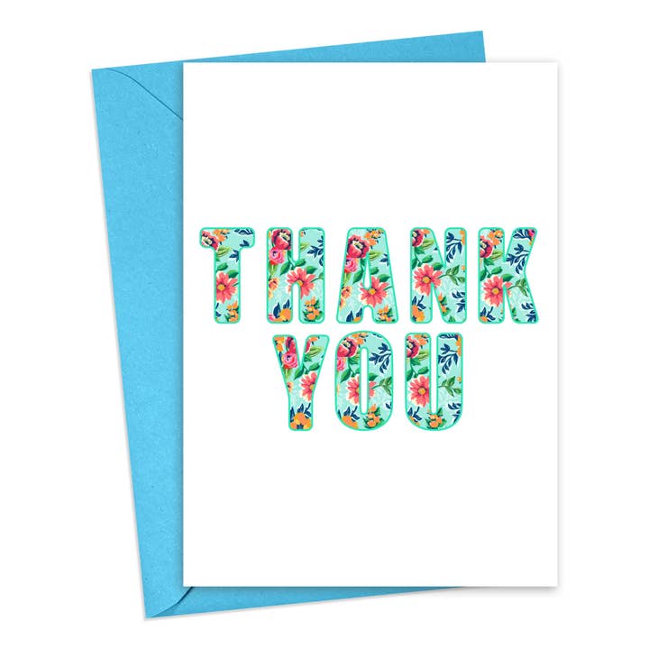 Thank You Card for Her Floral Greeting Cards Hostess Gifts for wholesale by R is for Robo