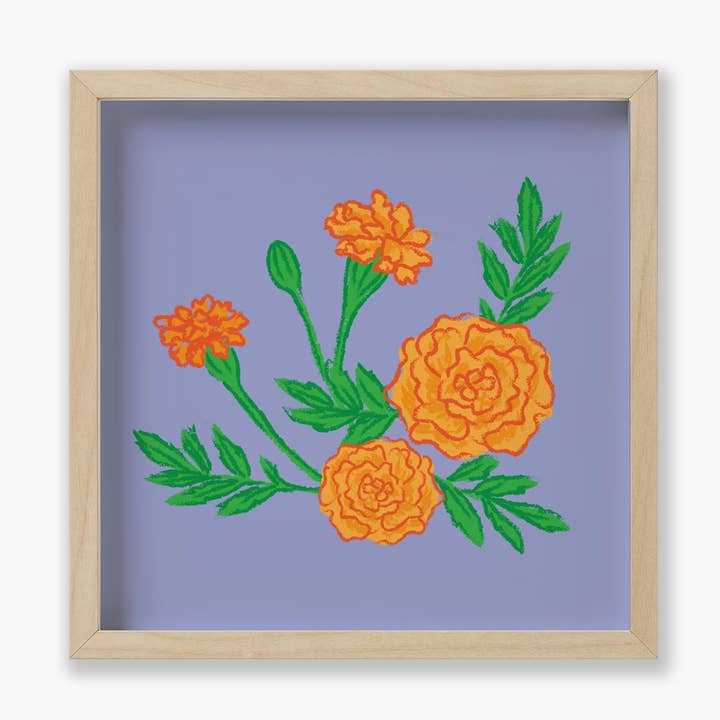 Ringblomma blommor, blommig, 9x9 "| Konsttryck för wholesale av RalaClara