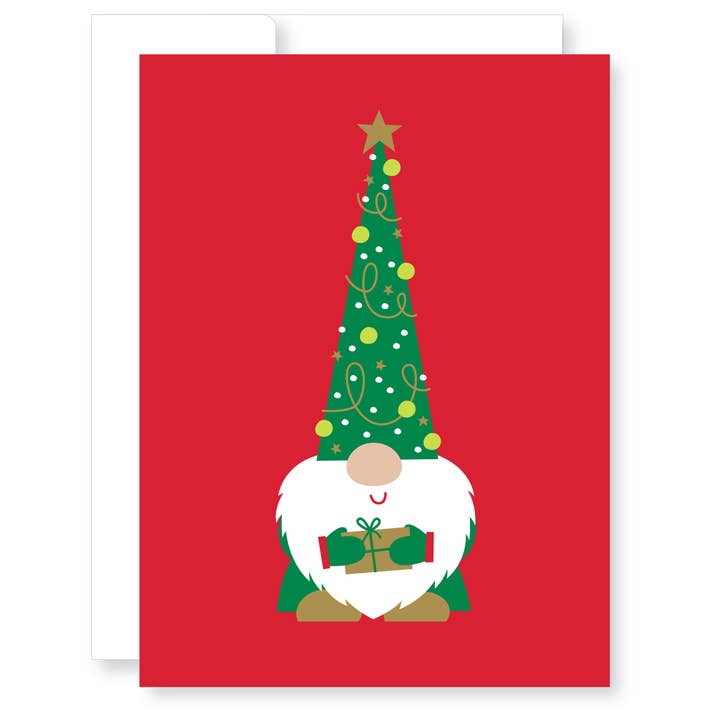 GreatArrow Graphics - Wholesale Christmas Card - christmas - gnome with metallic detail
