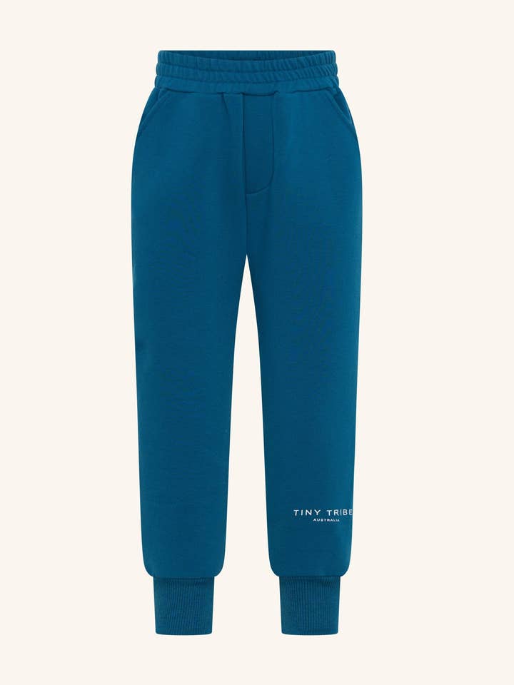 Pantalón de chándal azul para niños para venta al por mayor de Tiny Tribe