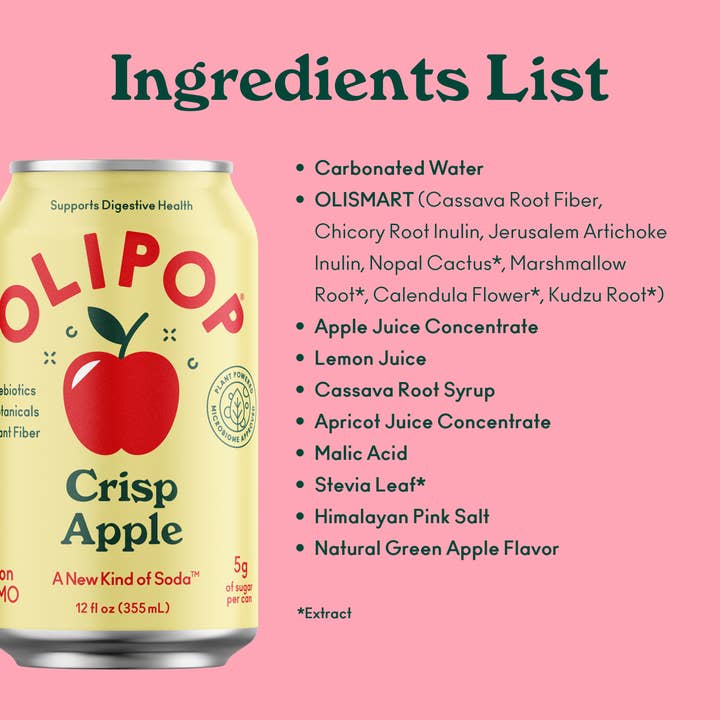 Olipop - Wholesale Soda/Carbonated Drink - Crisp Apple