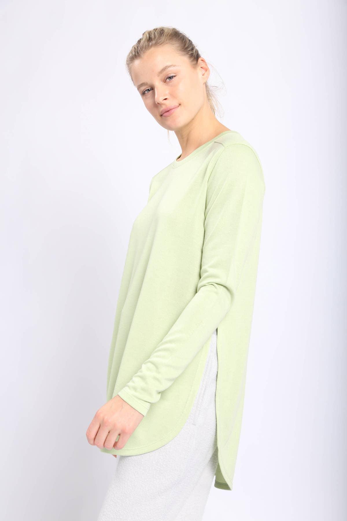 Mono B - Wholesale Tunic - Women's - Long Sleeve Flow Top with Side Slit22