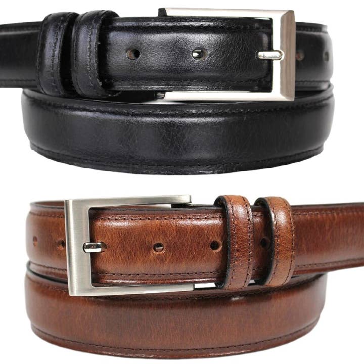 hide & chic – wholesale Bälte - Dam – Äkta Full Grain läder Edge sydd bälte 41019