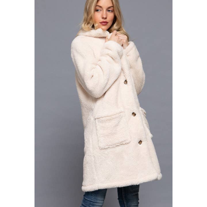 Apolline - Wholesale Coat - Women's - NOTCHED COLLAR PATCH POCKET SHERPA COAT2