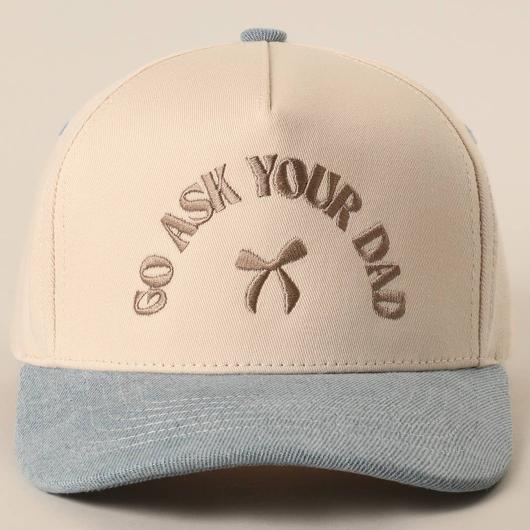Fashion City - Wholesale Baseball Cap - Women's - GO ASK YOUR DAD Embroidery Two-Tone Trucker Hat1