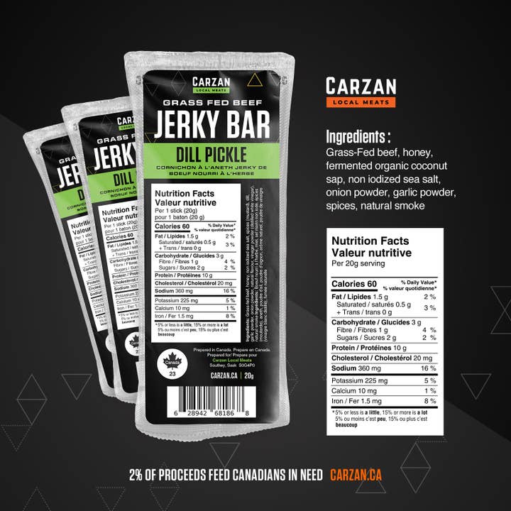Carzan Local Meats - Wholesale Jerky - Dill Pickle Jerky Bars2