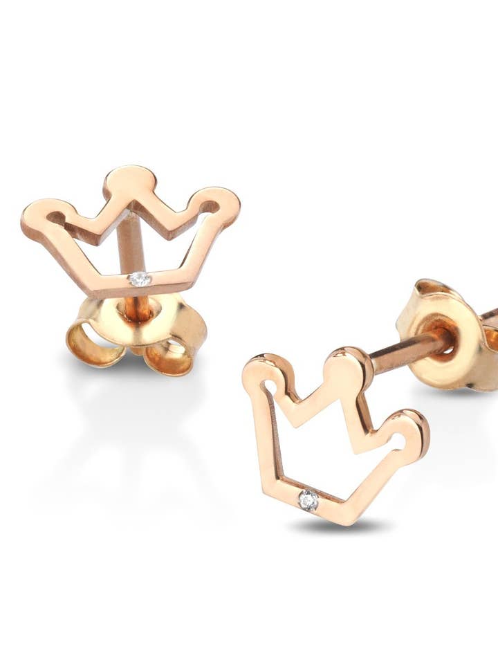 CROWN EARRINGS WITH DIAMOND for wholesale by Melissa jewels