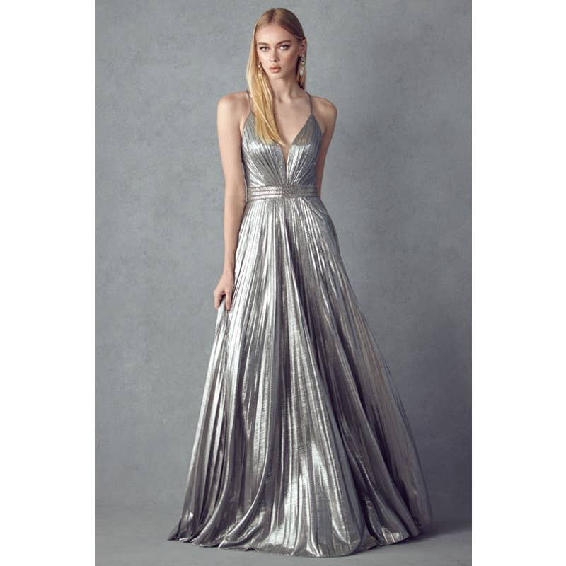 Juliet - Wholesale Gown - Women's - PLEATED V-NECK PROM EVENING DRESS4
