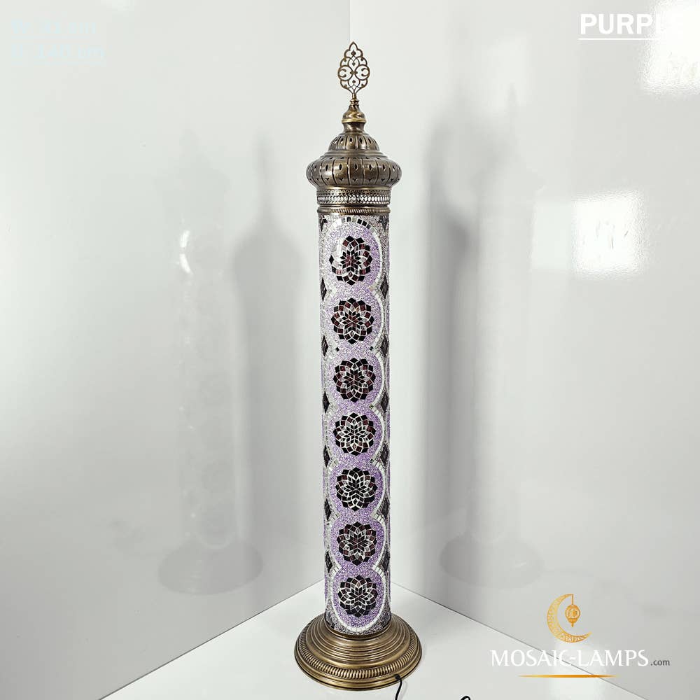 Mosaic Lamps - Wholesale Floor Lamp - W 15cm Cylinder Mosaic Floor Lamp, Turkish, Moroccan Authent15
