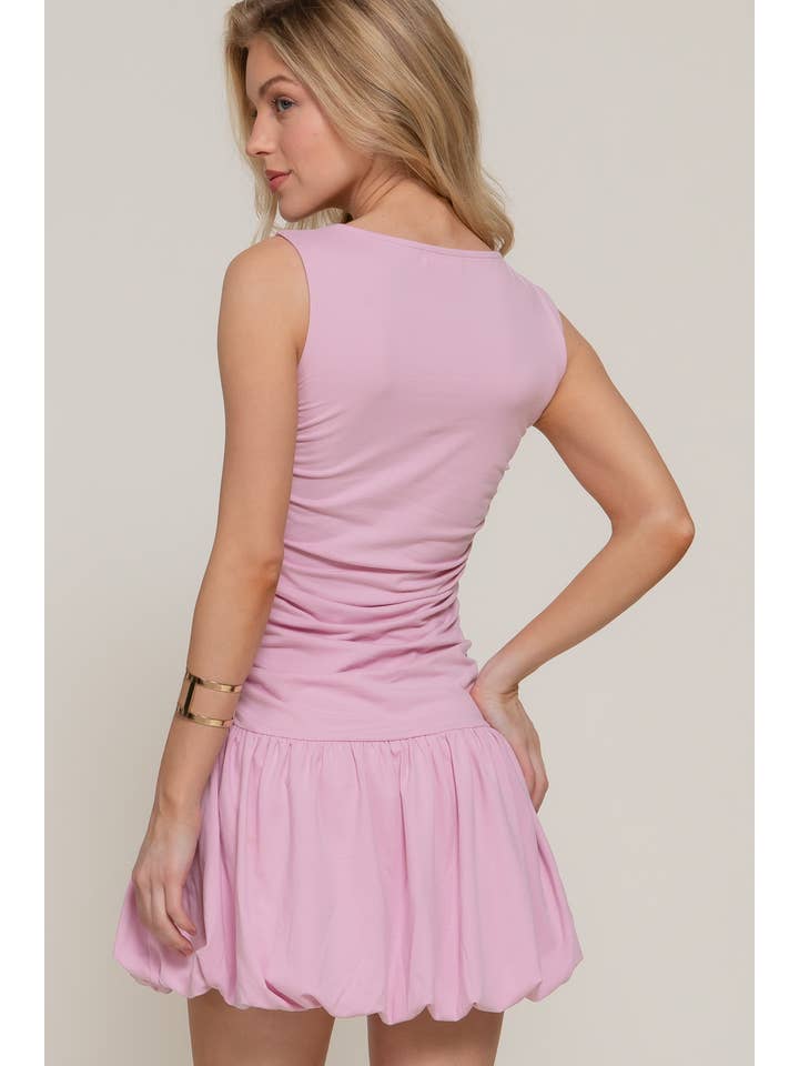 Active Basic | Active USA - Wholesale Dress - Women's - Sleeveless Boat Neck Voluminous Mini Dress13